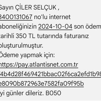 AtlantisNet Atlantis Fatura Hatası