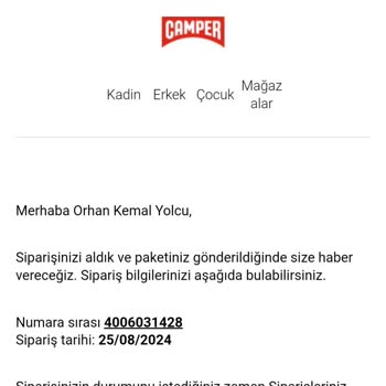 Camper Aldığım Ürün Teslim Edilmedi