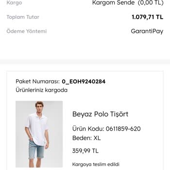 Mavi Denenmiş Eksik Ürün Gönderdi