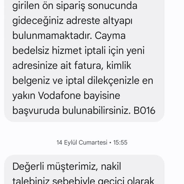 Vodafone Ev İnterneti Nakil Ve İptal İşlemi Yapmıyor
