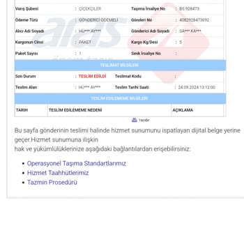Aras Kargo Kırık Dökük Halde Getirdi