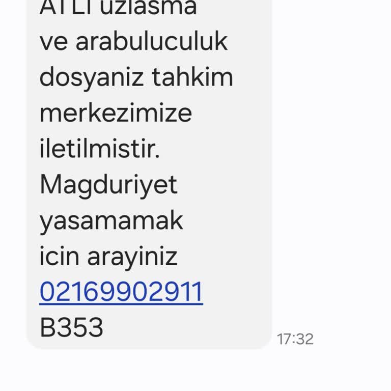 TLY UZLASMA (SMS) Tal Uzlaşma Mesajı