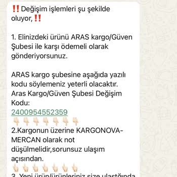 Katrem Boutique Yanlış Kumaş, Beden Ve Kargo Değişim Ücreti
