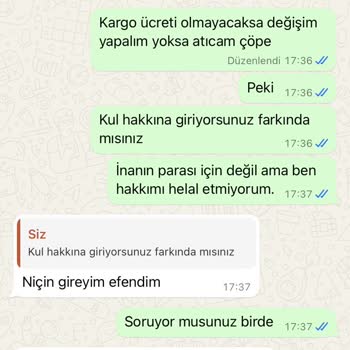 Katrem Boutique Yanlış Kumaş, Beden Ve Kargo Değişim Ücreti