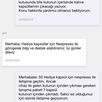 N11 Kendi Sattığı Kahve Makinesindeki Kapsülleri Göndermiyor