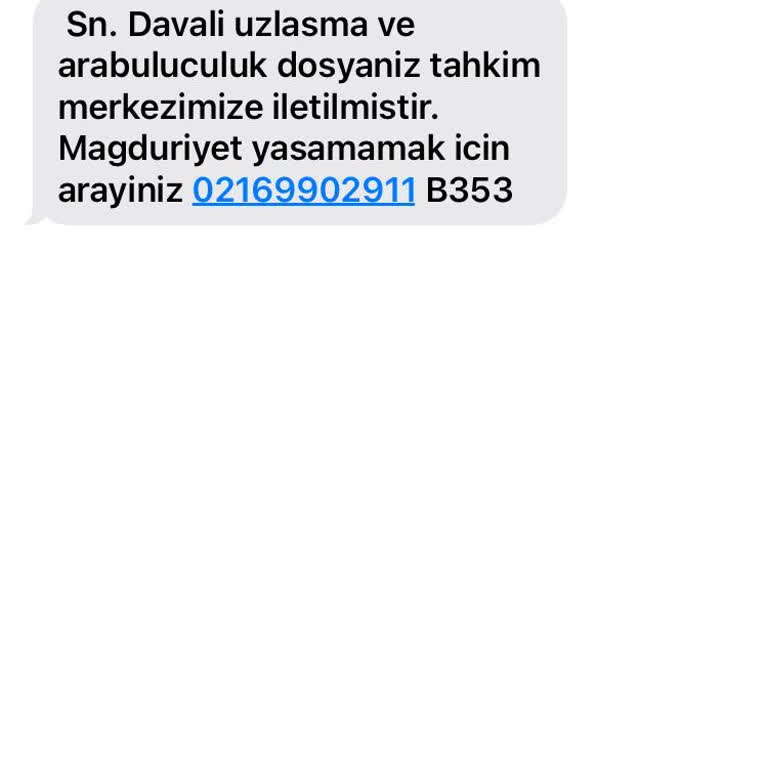 Tal Uzlaşma (SMS) Böyle Bir SMS Bilgisi Geldi
