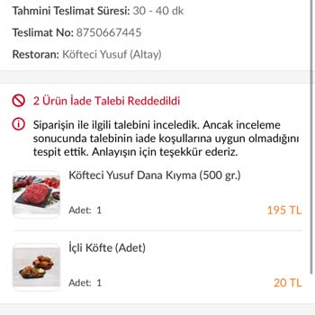 Trendyol GO Yanlış Ürün Gönderdi İade Etmiyorlar