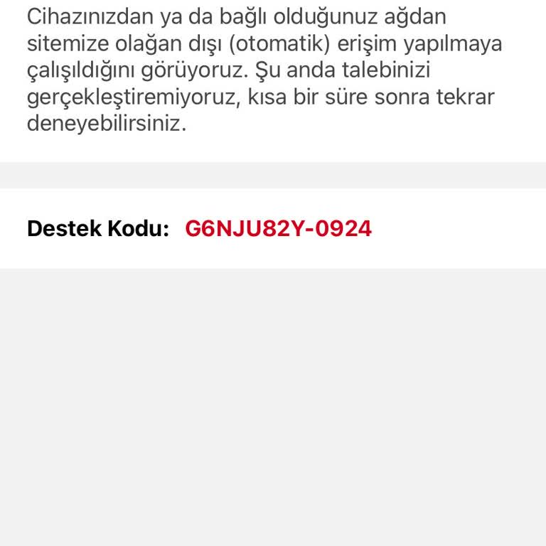 Sahibinden Erişim Sorunu Olağan Dışı Erişim