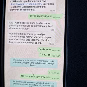A101 Eksik Sipariş Ve Paramın İadesi Yapılmaması