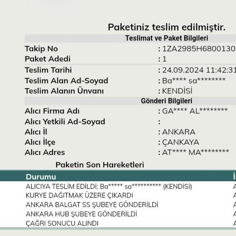 UPS Türkiye Teslimat Yapmadığı Halde Teslim Edilmiş Görünüyor Kargom.