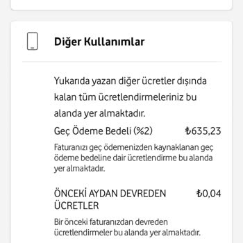 Vodafone Faturasında Yüksek Gecikme Ücretleri ve Açma Kapama Ücreti