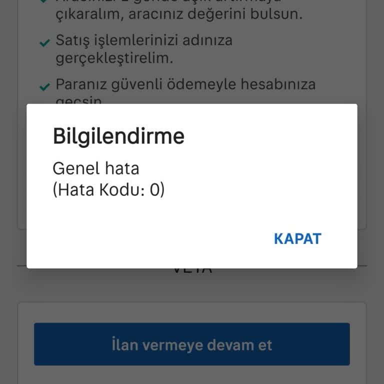 Sahibinden İlan Verirken Hata İle Karşılaşıyorum
