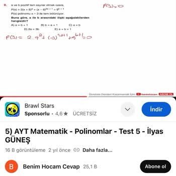 Benim Hocam Yayınevi 2025 AYT Matematik Video Ders Ve Soru Bankası Karekod Sorunu