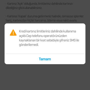 ATM'nin Yuttuğu Kredi Kartı ve Vodafone SMS Sorunu