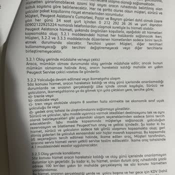 Peugeot Full Servis Paketi Bulunmasına Rağmen, Servis Ücreti Alınması.