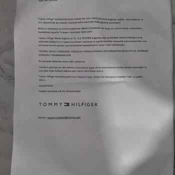 Tommy Hilfiger Ürün İnceleme İtiraz