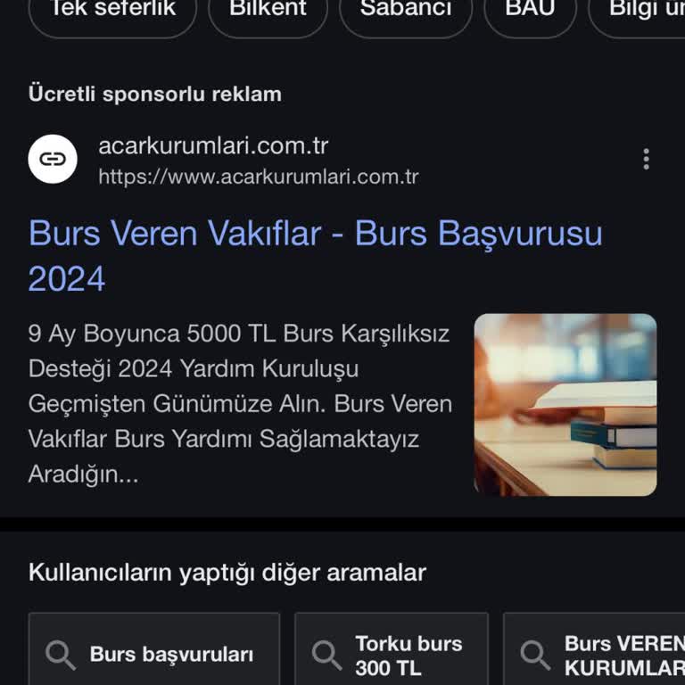 Acar Eğitim Vakfı (Burs) Kimlik Bilgilerim Alındı Bilgim Dışında Yapılan İşlemden Sorumlu Değilim!