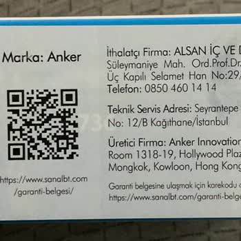 Sanal İletişim Anker Marka Şarj Aletinin Kalitesizliği
