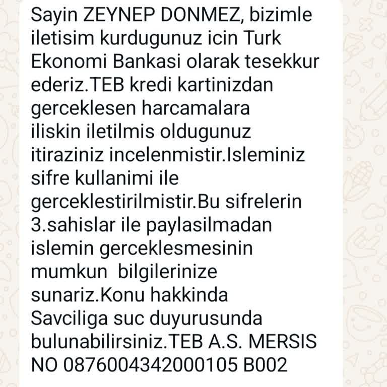 TEB Bankası Nın Utanmazlığı