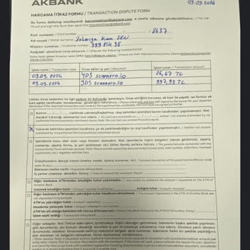 Akbank Harcama İtirazı İşleme Alınmıyor