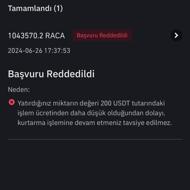 Binance’de Olmayan Coini Aktarma