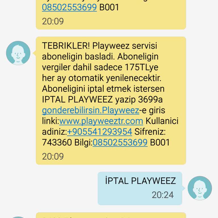 Playweez 3699 İptal İşlemi