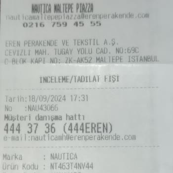 Nautica Markasından Kusurlu Ürün Şikayeti