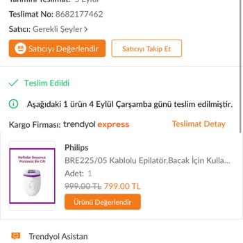PHILIPS Ev Aletleri Philips Epilatörüm 2. Kullanımda Bozuldu