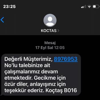 Koçtaş' Tan Halen Cevap Bekliyorum