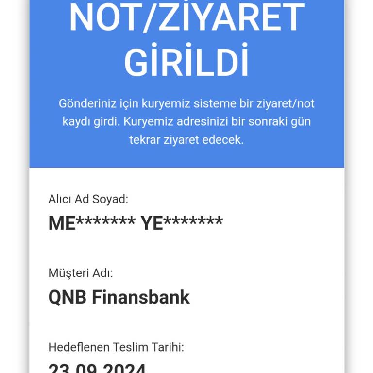 QNB Finansbank Kredi Kartım 15 Gündür Teslim Edilmedi