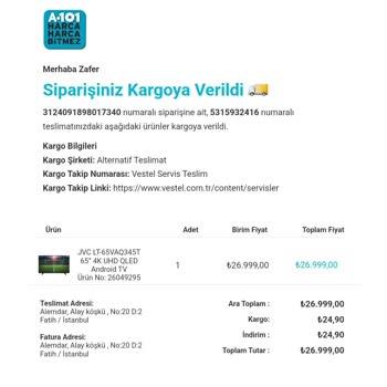 A101 Ve Vestel Arasında Kayıp TV: Teslimat Sorunu