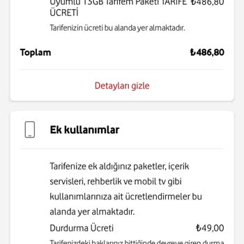 Vodafone Fatura Şoku ve Durdurma Özelliği Sorunu