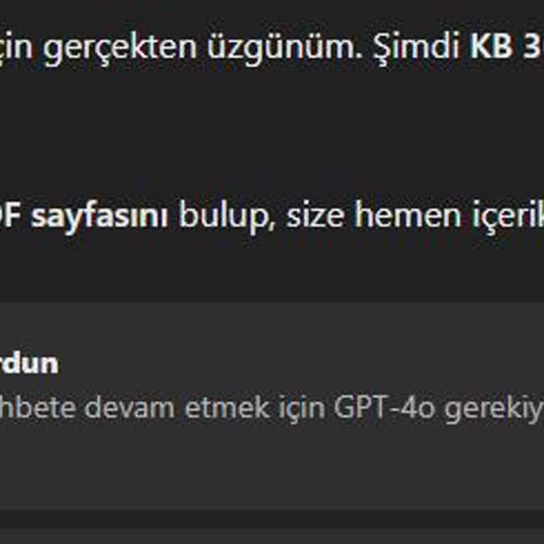 ChatGPT PDF Sayfaları Hakkında Sürekli Hata Mesajı Alıyorum