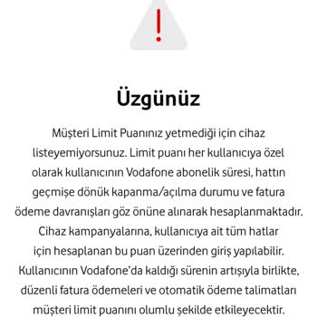 Vodafone Puan Düşüklüğü ve Müşteri Hizmetleri Sorunu