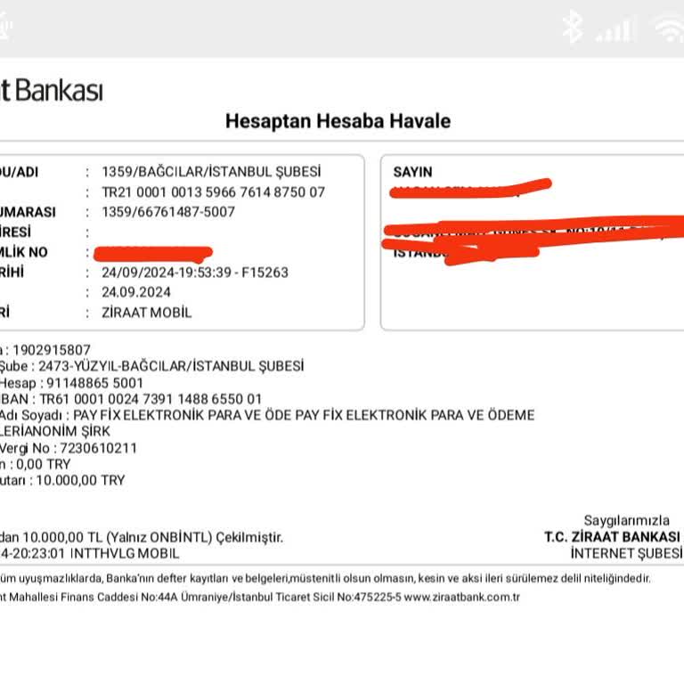 PayFix Bloke Hesabımdan Geri Para İadesi