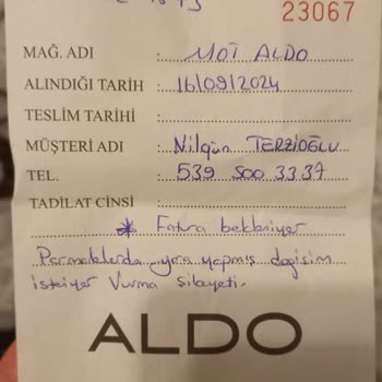Aldo Shoes Aldo Ürün Para İademi Yapmıyor