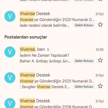 Vivense İade Süreci Hk.