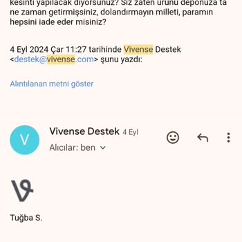 Vivense İade Süreci Hk.