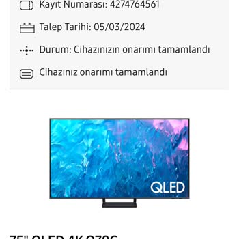 Problema con el panel del Samsung 75 pulgadas QE75Q70CATXTK