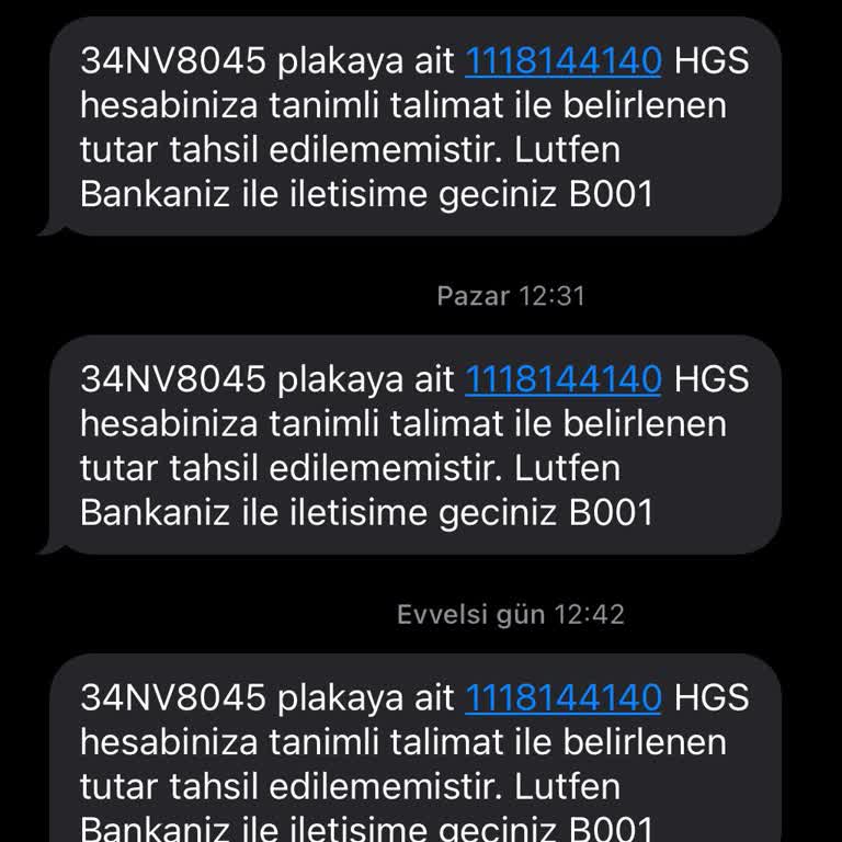 HGS PTT Tarafında Gelen Asılsız Mesajlar.