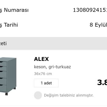 IKEA Parça Değişimi Yerine, 24 Kg Kargoyu Kendim Teslim Etmemi İstiyor