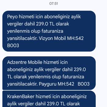 Vodafone Yanlış Abonelik Ve Fatura Yansıması