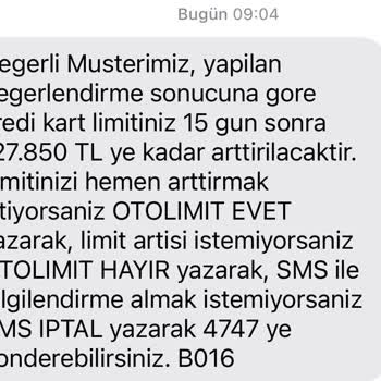 Ziraat Bankası Oto Limit Arttırma Sorunu