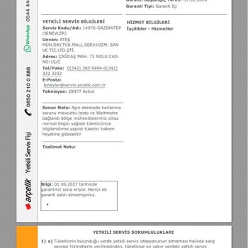 Arçelik Derin Dondurucu Sürekli Buzlanma Sorunu ve Değişim Talebi