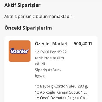 Yemeksepeti Market Siparişimde Eksik Ürün Ve İade Sorunu