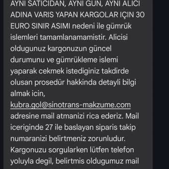 Aliexpress Gümrükte Kalan Kargom