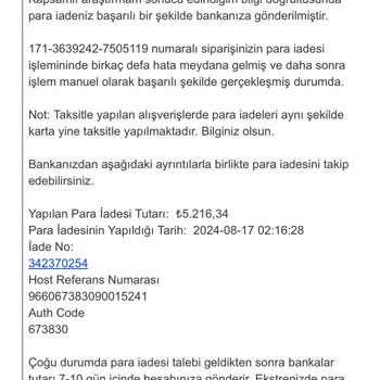 Amazon İyzico Yapı Kredi. Yanlış Geri Ödeme