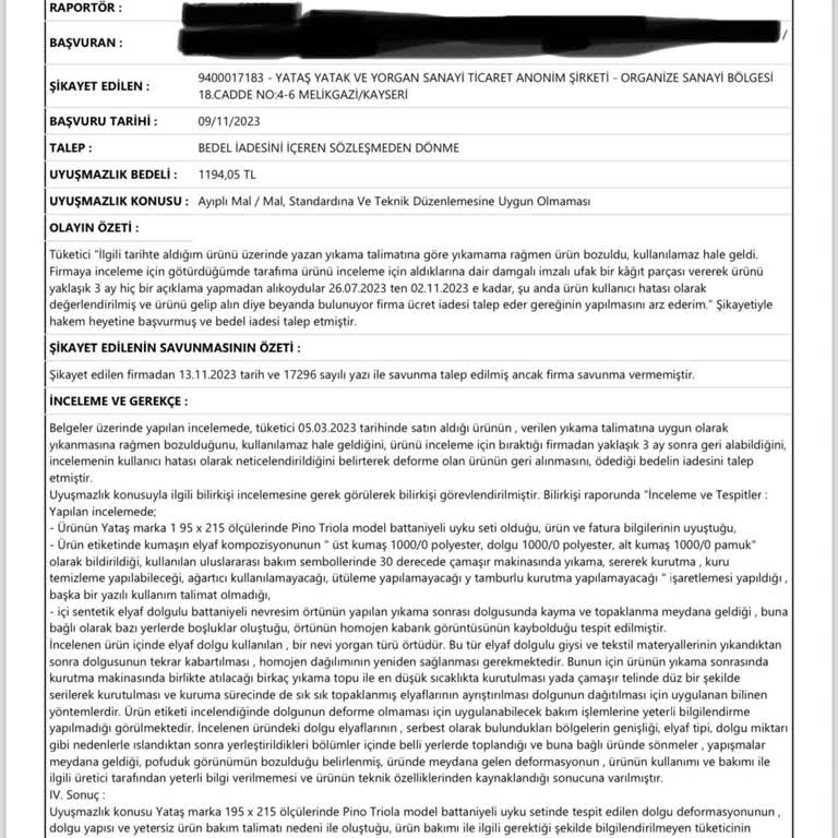 Yataş Resmi Kararı Tanımayan Firma İle Yaşanan Sorun