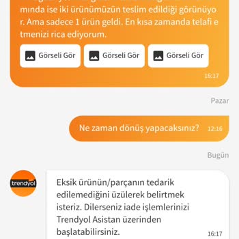Trendyol Ve Tosbiş Mağazasından Şikayetçiyim.