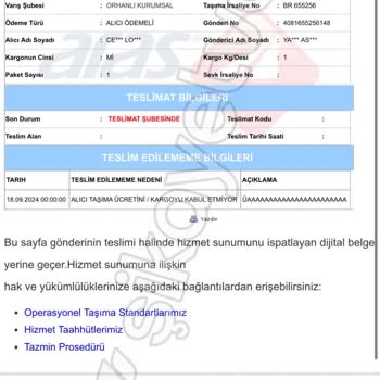 Ceva Logistics Amazon İadesini Teslim Almaması